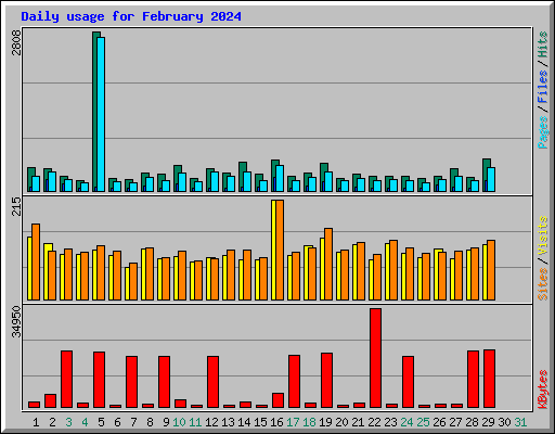 Daily usage for February 2024