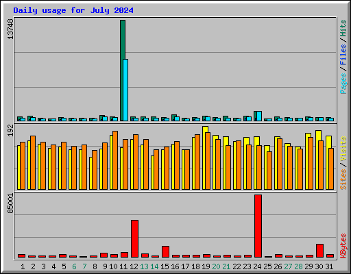 Daily usage for July 2024