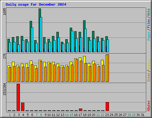 Daily usage for December 2024